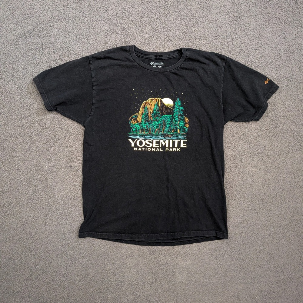 Columbia Yosemite National Park Graphic T-Shirt Mens Large Black Short Sleeve